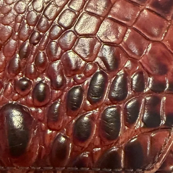 Brahmin Cordelia Pecan Melbourne Rich Brown Embossed Wallet - Picture 9 of 15